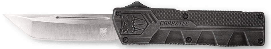 CobraTec Knives SWCTLWTNS Lightweight 3.25" OTF Tanto Plain D2 Steel Blade/Stonewashed Aluminum Handle Includes Pocket Clip
