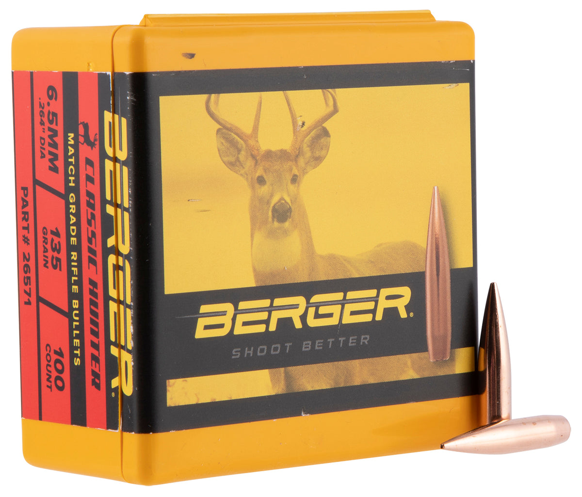 Berger Bullets 26571 Classic Hybrid Hunter Match Grade 6.5Creedmoor 135gr Boat Tail 100/Box