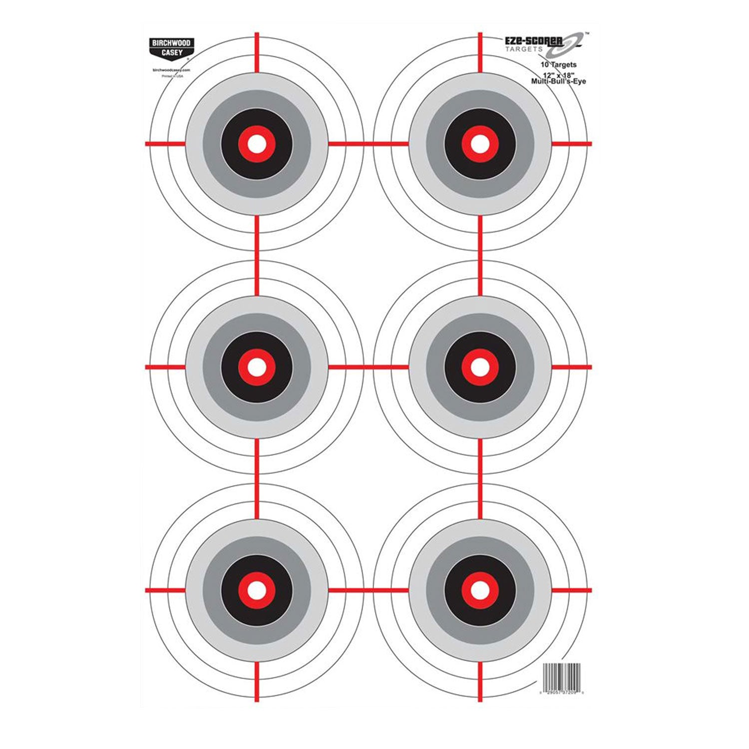 Birchwood Casey 37209 EZE-Scorer Bullseye Paper Universal 12" x 18" Black/White 10 Pk.