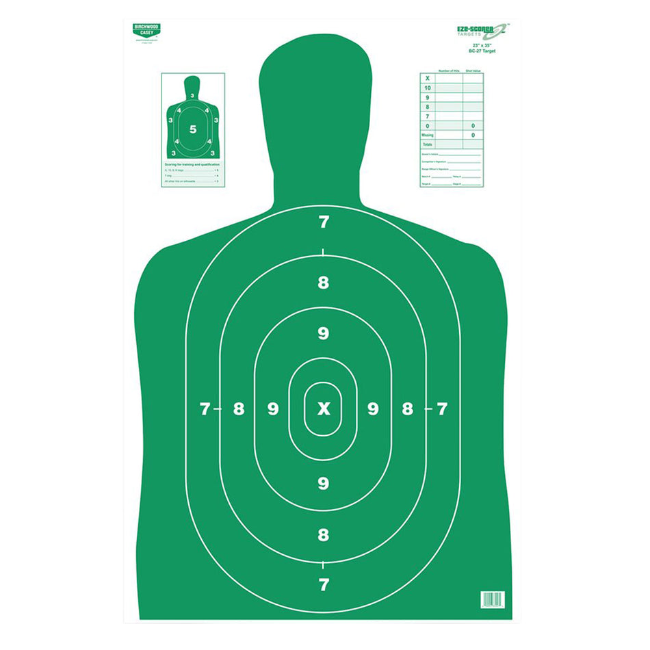 Birchwood Casey 37015 EZE-Scorer Silhouette Paper Hanging 23" x 35" Green 5 Pack