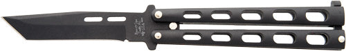 BEAR & SON BUTTERFLY KNIFE 3.58" BLACK TANTO BLADE