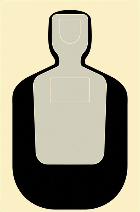 Action Target TQ19100 Qualification Standard Silhouette Paper Hanging 24" x 45" Black/Gray/White 100 Per Box