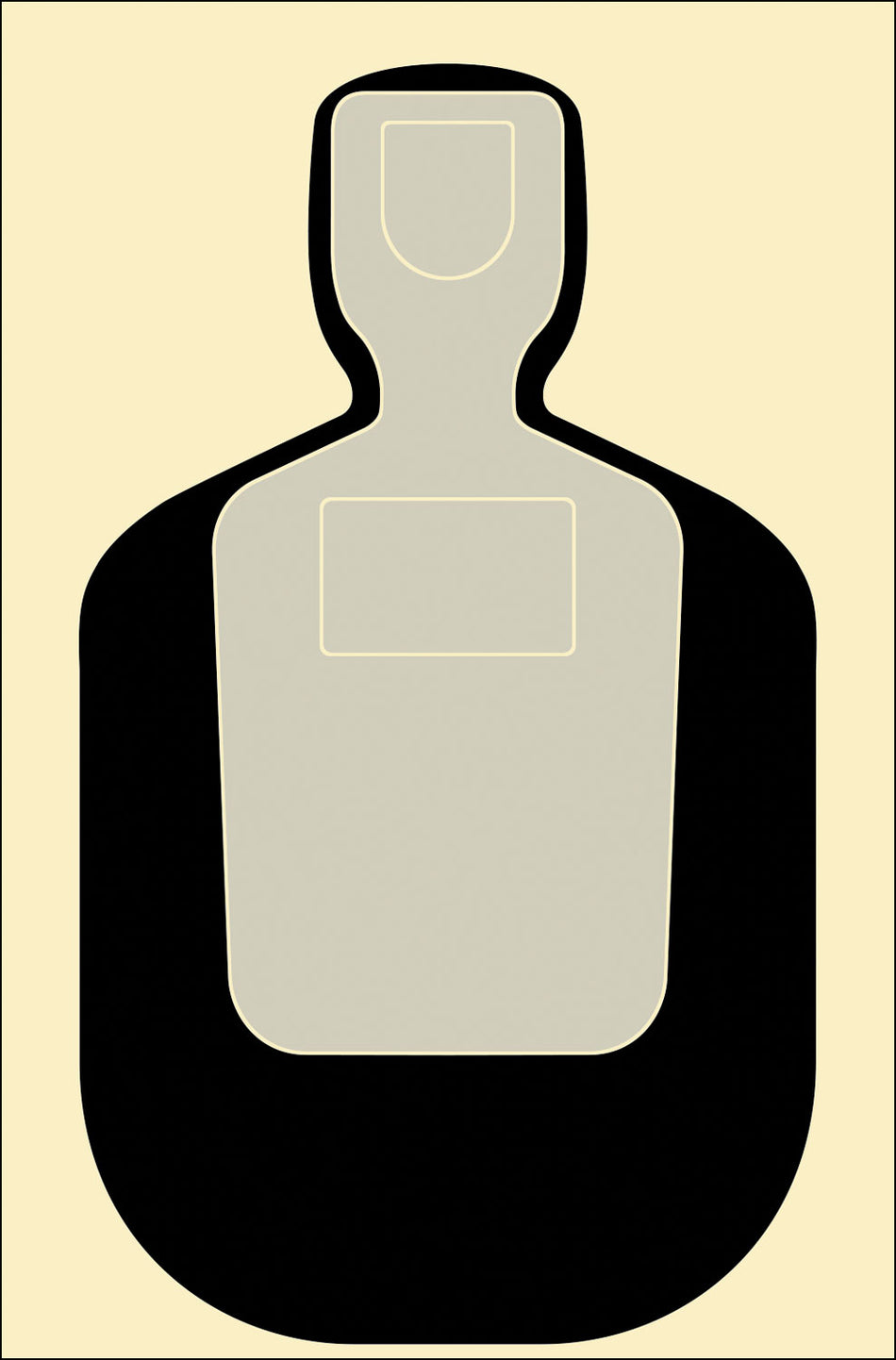 Action Target TQ19100 Qualification Standard Silhouette Paper Hanging 24" x 45" Black/Gray/White 100 Per Box