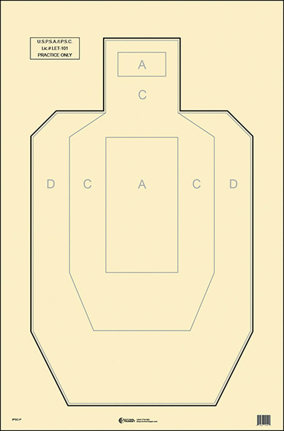 Action Target IPSCP100 Military IPSC/USPSA IPSC Paper Hanging 23" x 35" Black/White 100 Per Box