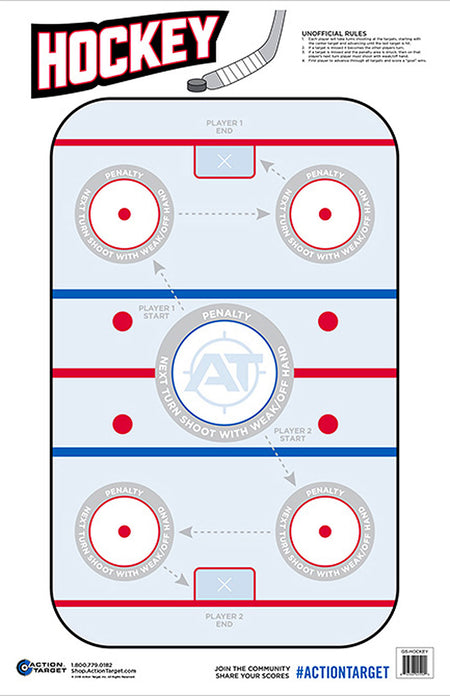 Action Target GSHOCKEY100 Entertainment Hockeye Paper Hanging 23" x 35" Blue/White 100 Per Box