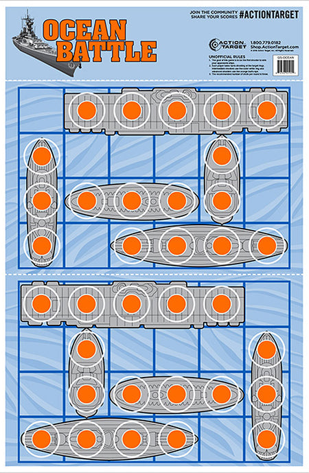Action Target GSOCEAN100 Entertainment Ships Paper Hanging 23" x 35" Blue/Red 100 Per Box