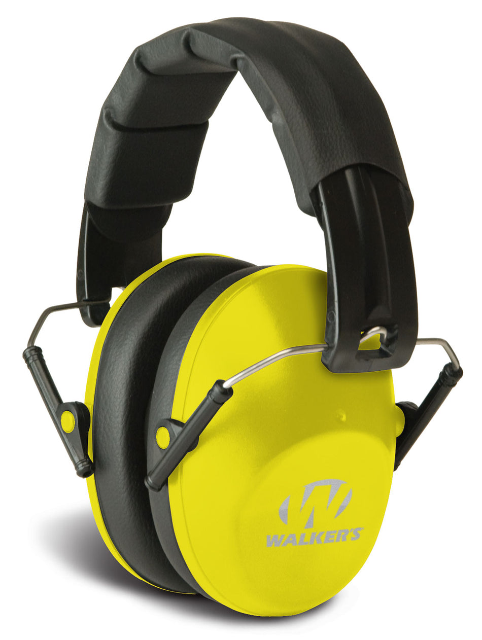 Walker's GWPFPM1YL Pro Low Profile Passive Muff 22 dB Over the Head Black/Yellow Polymer