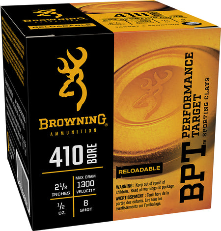 Browning BPT Performance Target Sporting Clay .410 Bore 2.5 in 1/2 oz #8