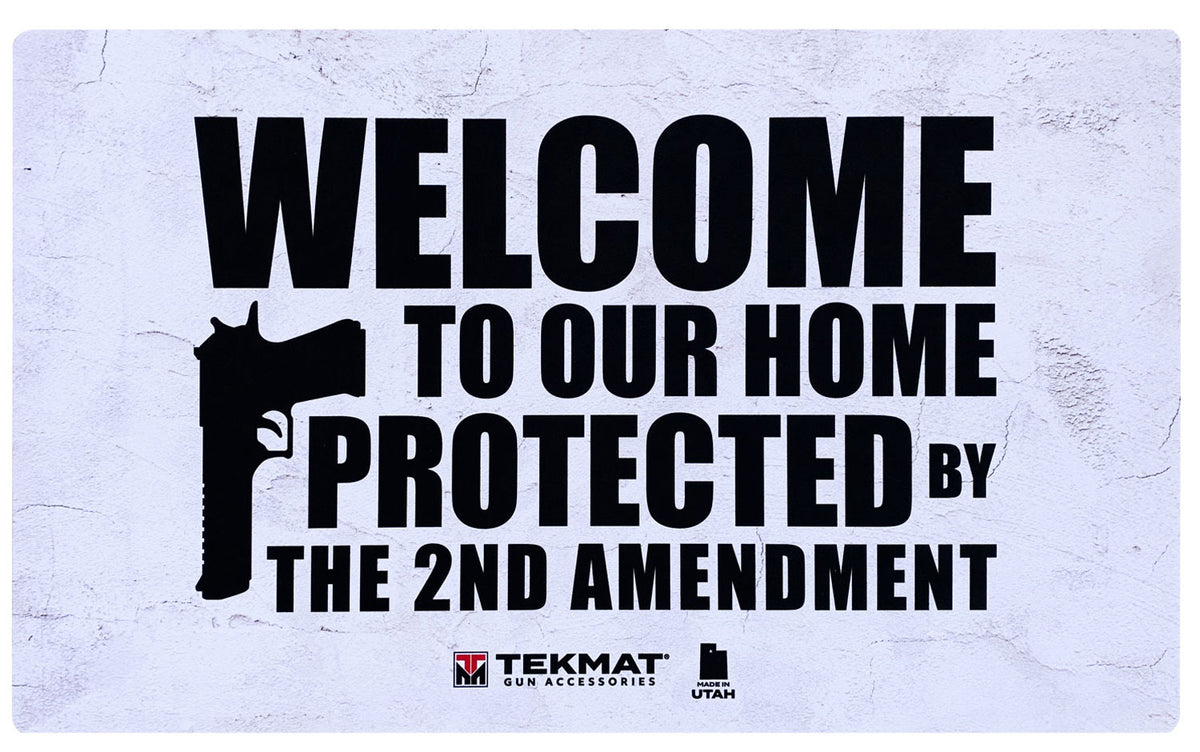 TekMat TEK422AMENDMENT 2nd Amendment Door Mat White/Black Rubber 42" Long "Welcome To Our Home Protected By The 2nd Amendment" 612409974129