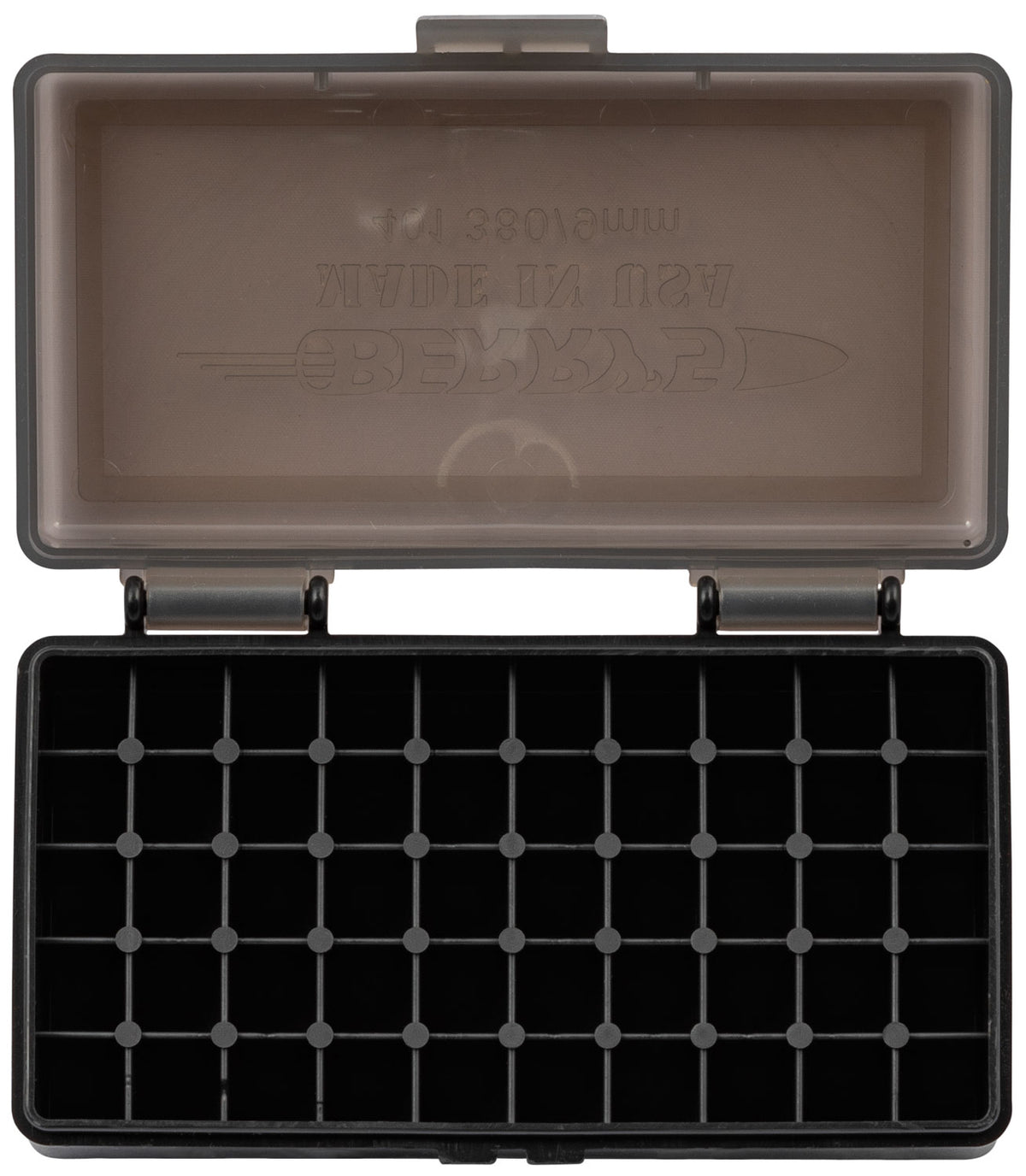Berry's 19642 Ammo Box 9mm/380ACP Smoke/Black Polypropylene 50rd