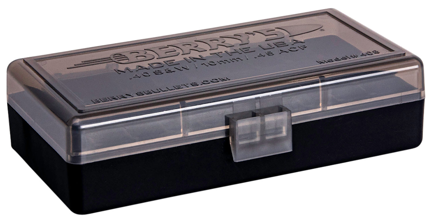 Berry's 13897 Ammo Box 40S&W/45ACP Smoke/Black Polypropylene 50rd