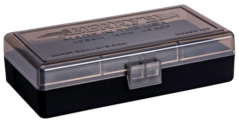 Berry's 13897 Ammo Box 40S&W/45ACP Smoke/Black Polypropylene 50rd