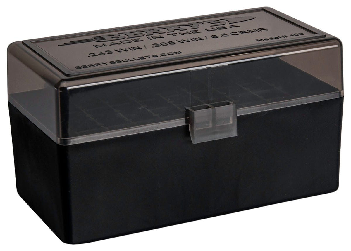 Berry's 46826 Ammo Box 243/308Win Smoke/Black Polypropylene 50rd
