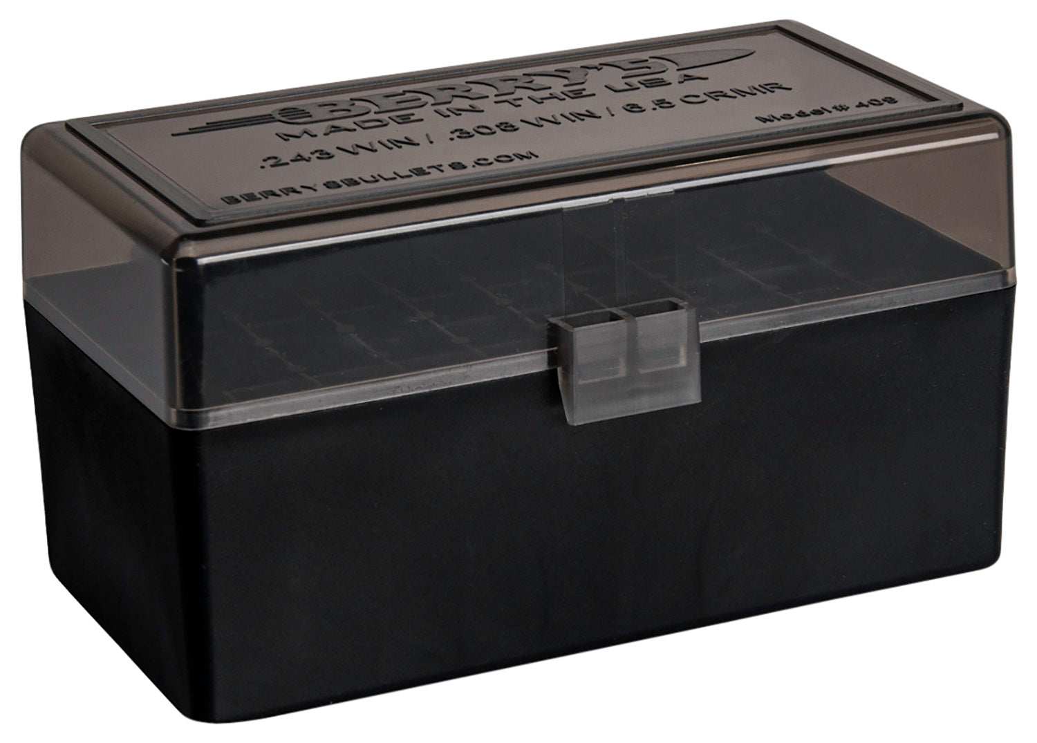 Berry's 46826 Ammo Box 243/308Win Smoke/Black Polypropylene 50rd