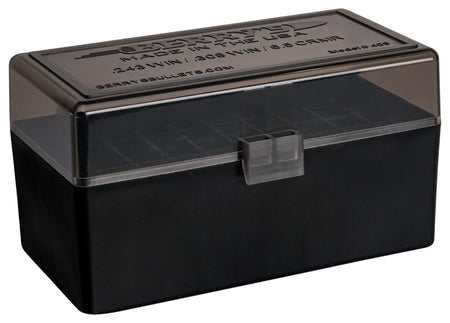 Berry's 46826 Ammo Box 243/308Win Smoke/Black Polypropylene 50rd