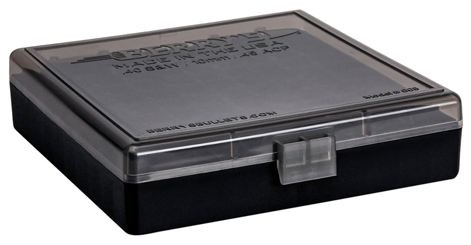 Berry's 92199 Ammo Box 40S&W/45ACP Smoke/Black Polypropylene 100rd