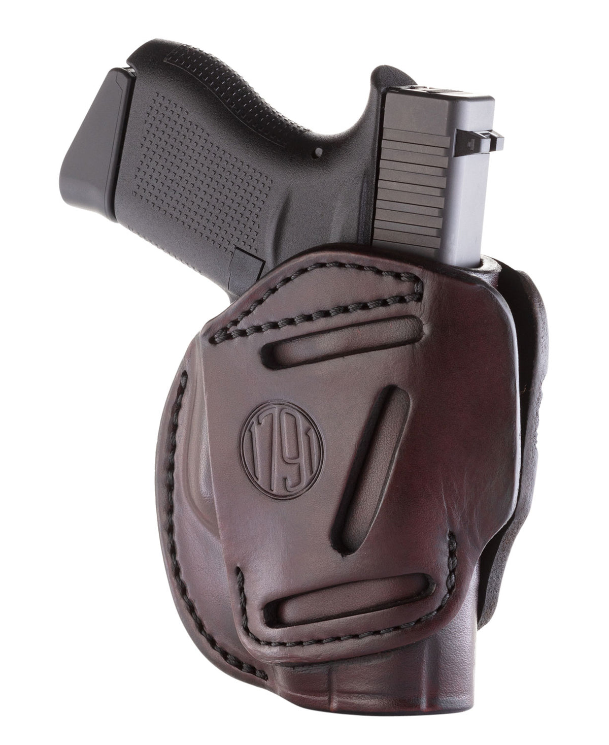 1791 Gunleather 3WH2SBRA 3-Way IWB/OWB Size 02 Signature Brown Leather Belt Loop Compatible w/ Ruger LCP Compatible w/ Glock 42 Compatible w/ S&W Bodyguard Ambidextrous Hand