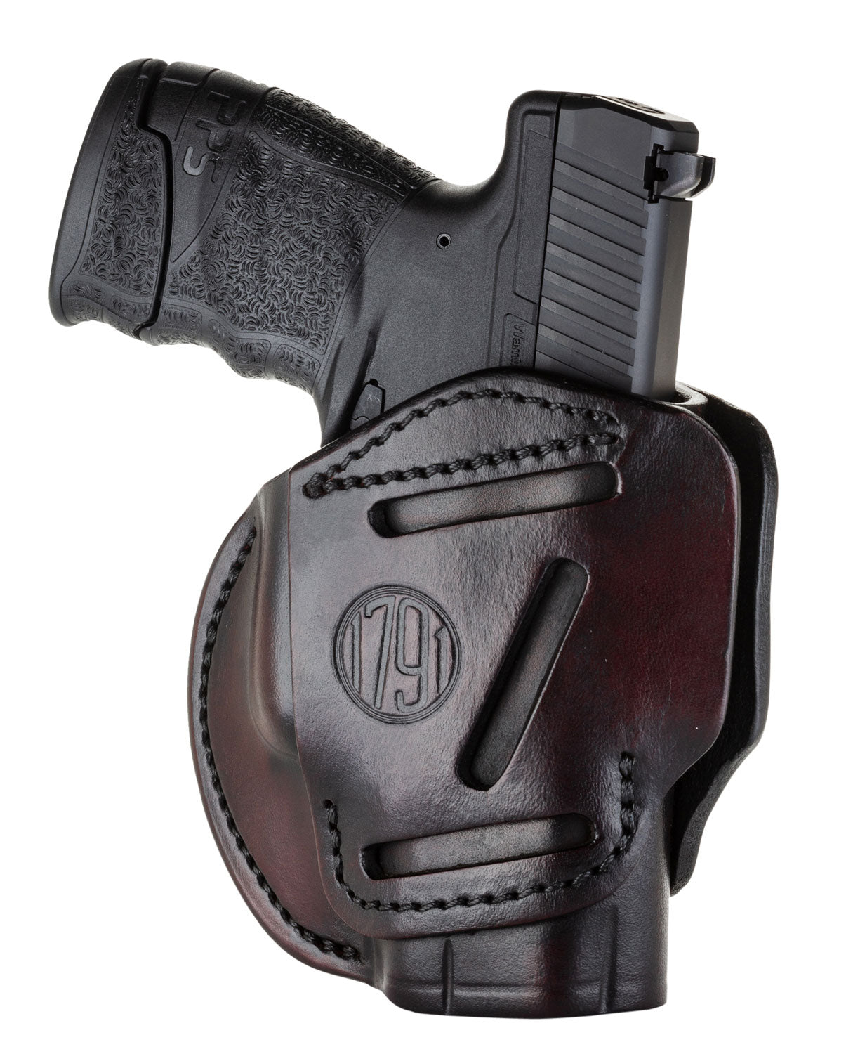 1791 Gunleather 3WH3SBRA 3-Way IWB/OWB Size 03 Signature Brown Leather Belt Loop Compatible w/ Glock 26 Compatible w/ Ruger LC9 Compatible w/ S&W M&P Shield Ambidextrous Hand