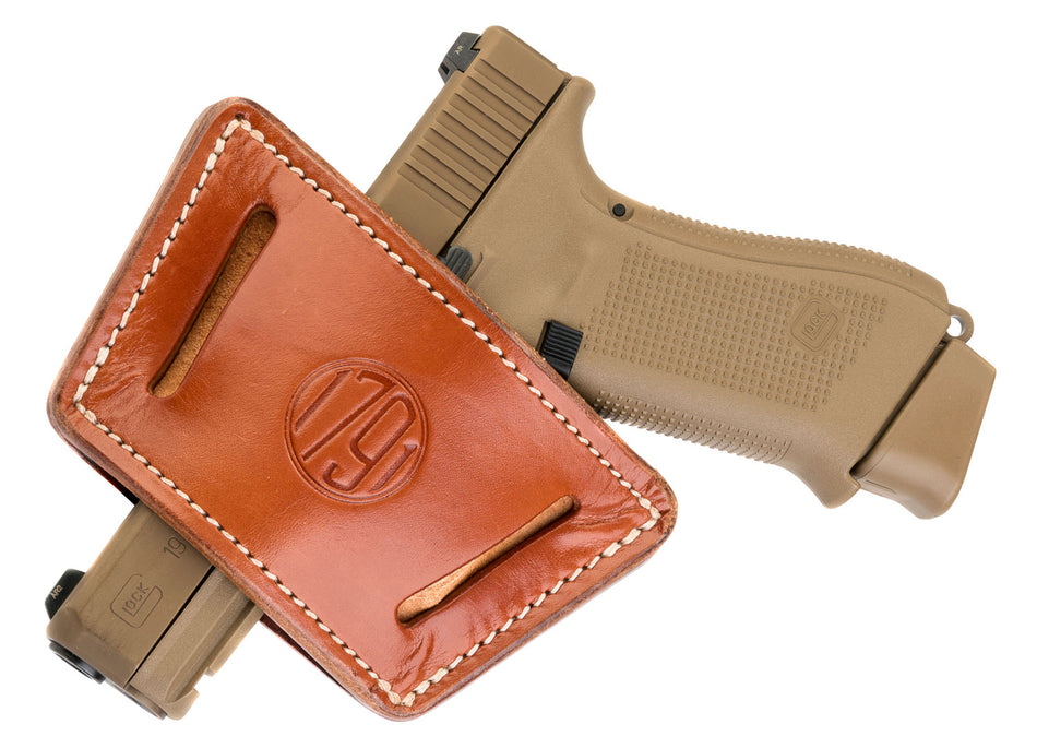 1791 Gunleather UIWXCBRA UIW Max IWB/OWB Classic Brown Leather Belt Clip Fits Most Mid-Large Frame Autos with Rail, Laser & Light Ambidextrous