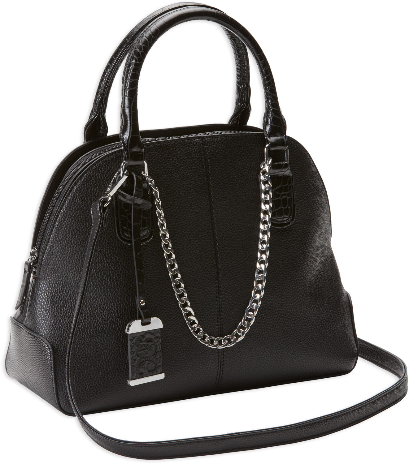 Bulldog BDP021 Satchel Purse w/Holster Black Leather Most Sm Pistols & Revolvers Ambidextrous Hand