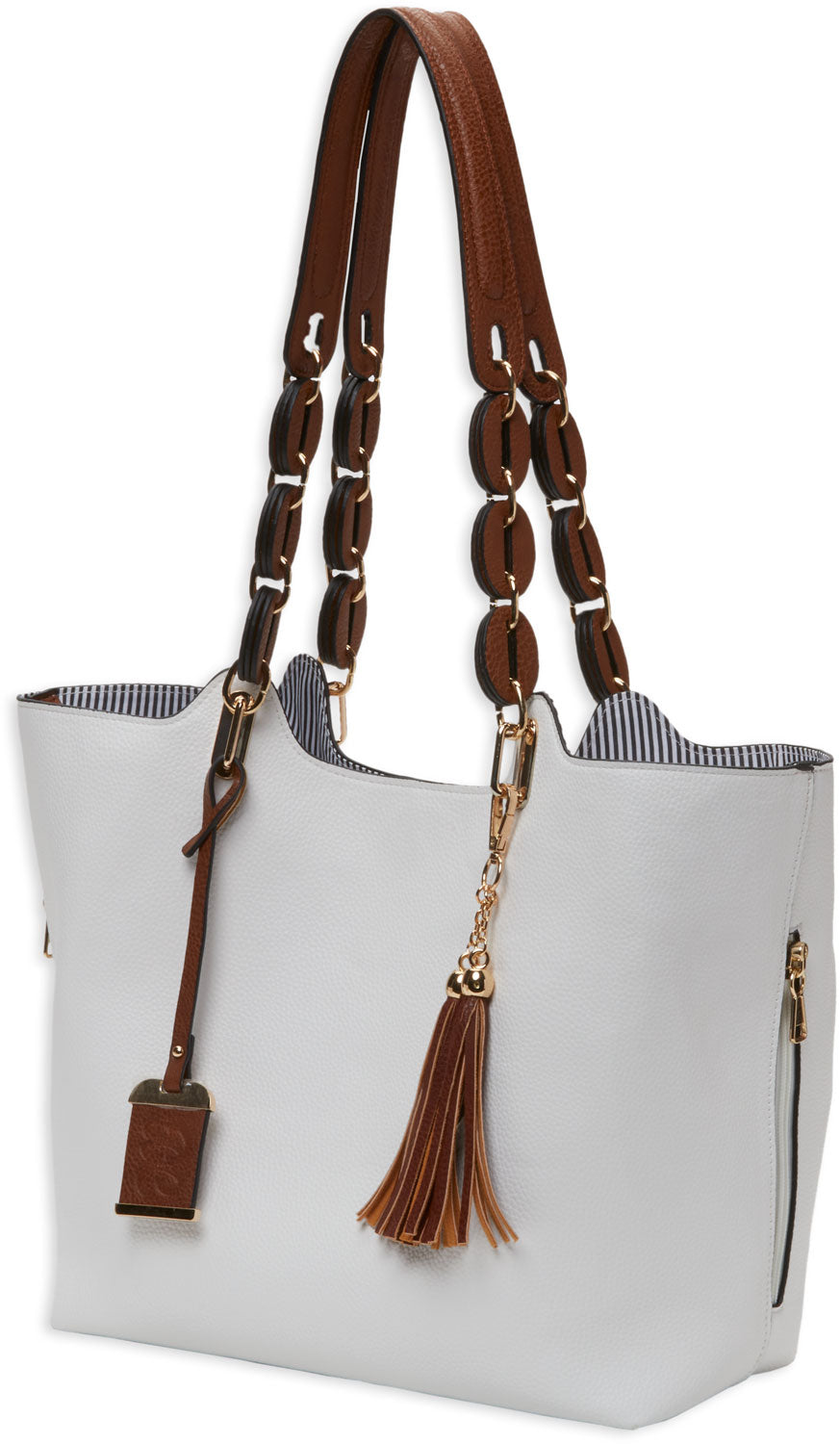 Bulldog BDP055 Tote Purse w/Holster White Leather Most Sm Pistols & Revolvers Ambidextrous Hand