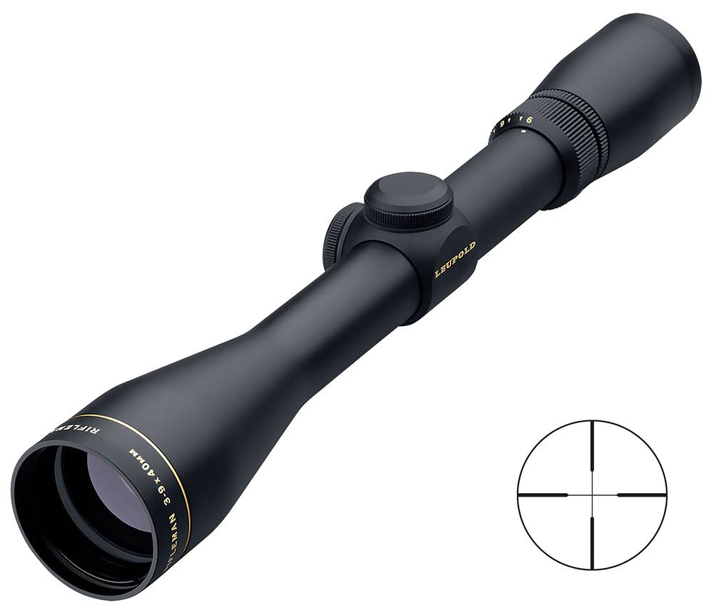 Leupold 56160 Rifleman  3-9x 40mm Obj 32.9-13.1 ft @ 100 yds FOV 1" Tube Black Matte Finish Wide Duplex (SFP)