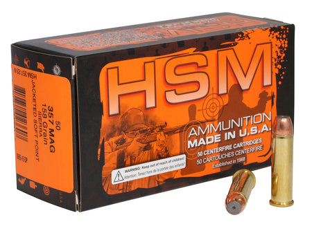 HSM .357 Magnum Pro Pistol 158gr JSP Ammo