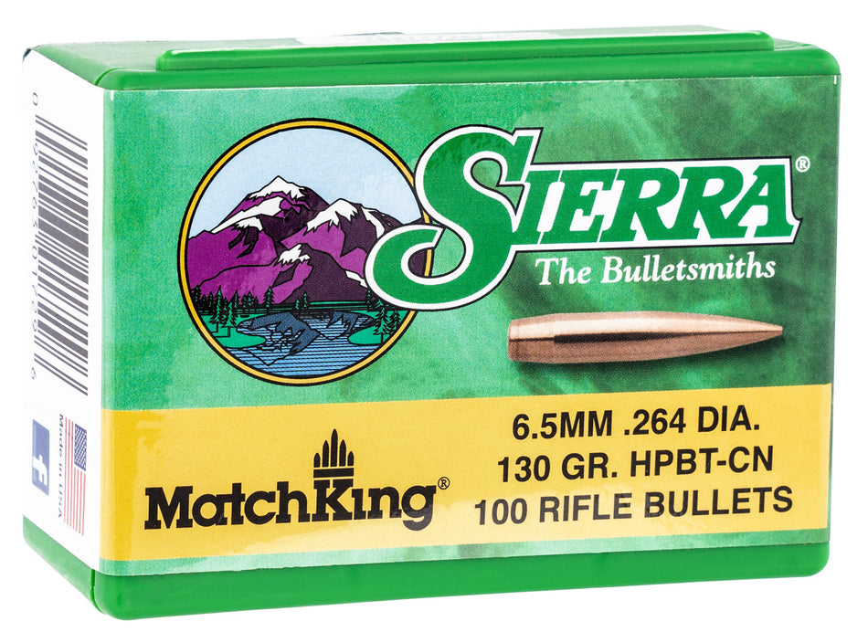 Sierra 1729 MatchKing 6.5Creedmoor 130gr Hollow Point Boat Tail 100/Box
