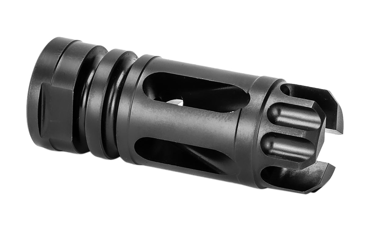 Griffin Armament XHP556FC Gate-LOK Flash Comp Black Nitride 17-4 Stainless Steel with 1/2"-28 tpi Threads, 2.21" OAL & .863" Diameter for 5.56x45mm NATO M4SD, M4SDK, M4SD2 & 30SD Series Silencers
