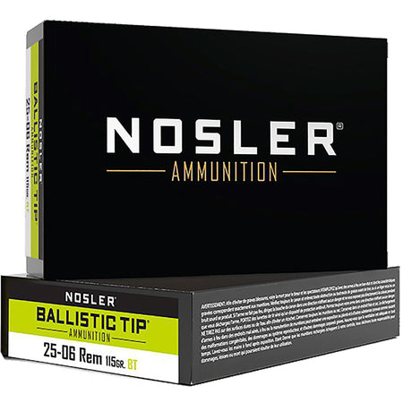 Nosler .25-06 Remington 115gr Spitzer Ballistic Tip Ammo