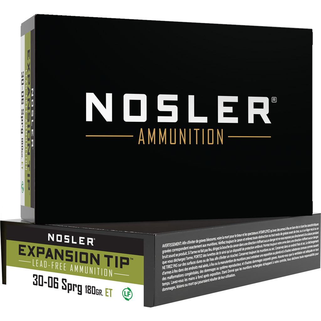 Nosler 40037 Expansion Tip E-Tip Lead-Free 180 Grain .30-06 Springfield 2750 fps