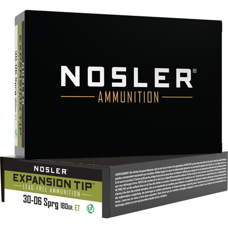 Nosler 40037 Expansion Tip E-Tip Lead-Free 180 Grain .30-06 Springfield 2750 fps