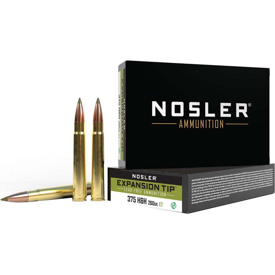 Nosler .375 H&H Mag 260gr Expansion Tip Ammo