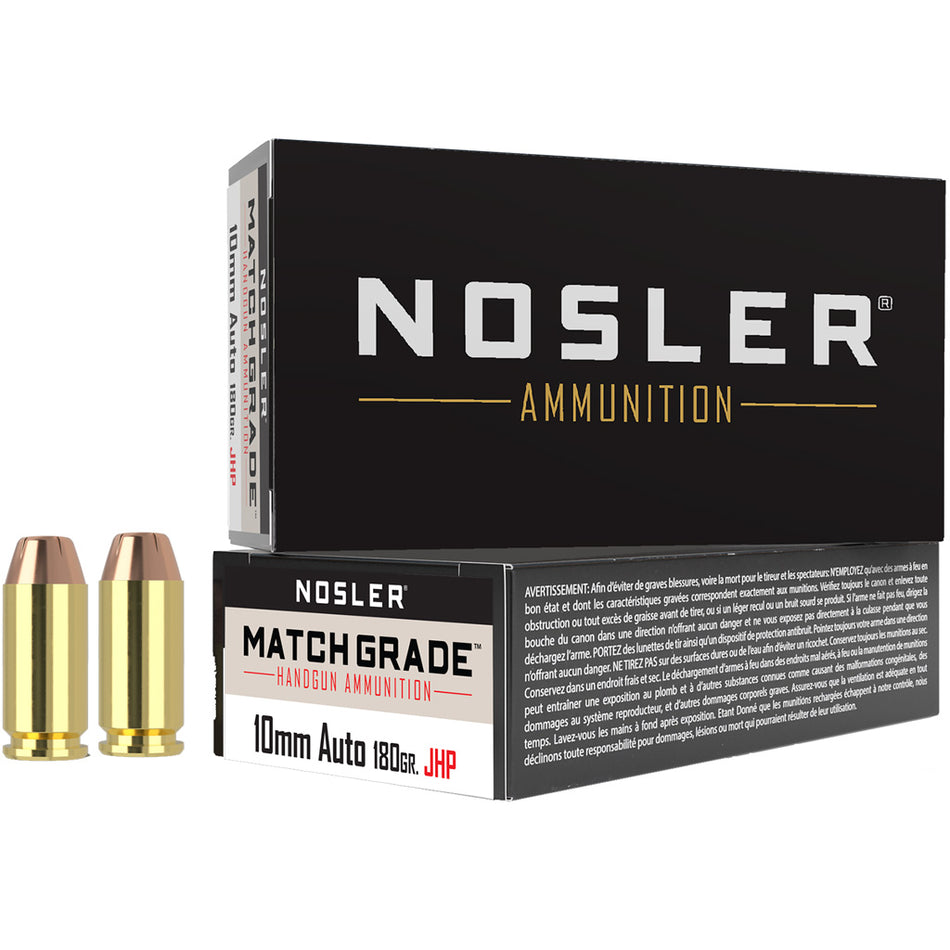 Nosler 10mm Auto Assured Stopping Power 180gr JHP Ammo