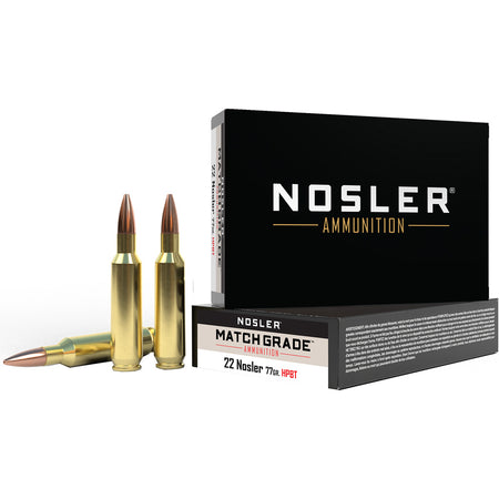 Nosler .22 Nosler Custom Competition Match Grade 77gr HPBT Ammo