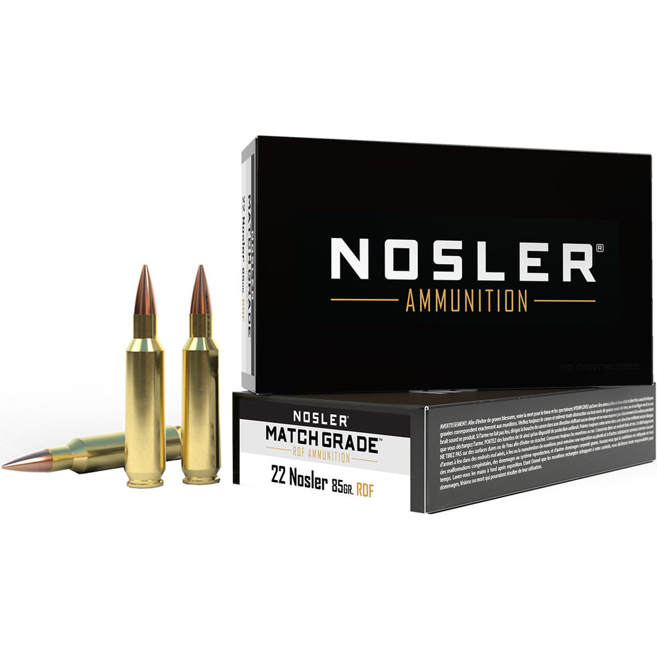 Nosler .22 Nosler Match Grade 85gr RDF HPBT Ammo