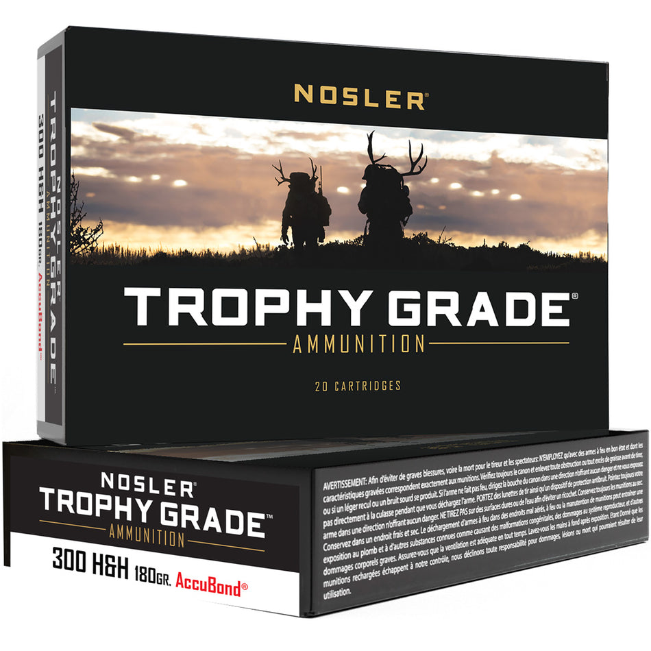 Nosler .300 H&H Mag Trophy Grade 180gr PolyTip Ammo