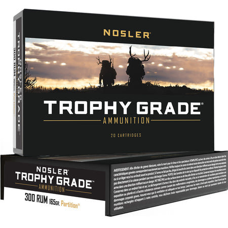 Nosler 60064 Trophy Grade Nosler Spitzer Partition 165 Grain .300 RUM 3350 fps