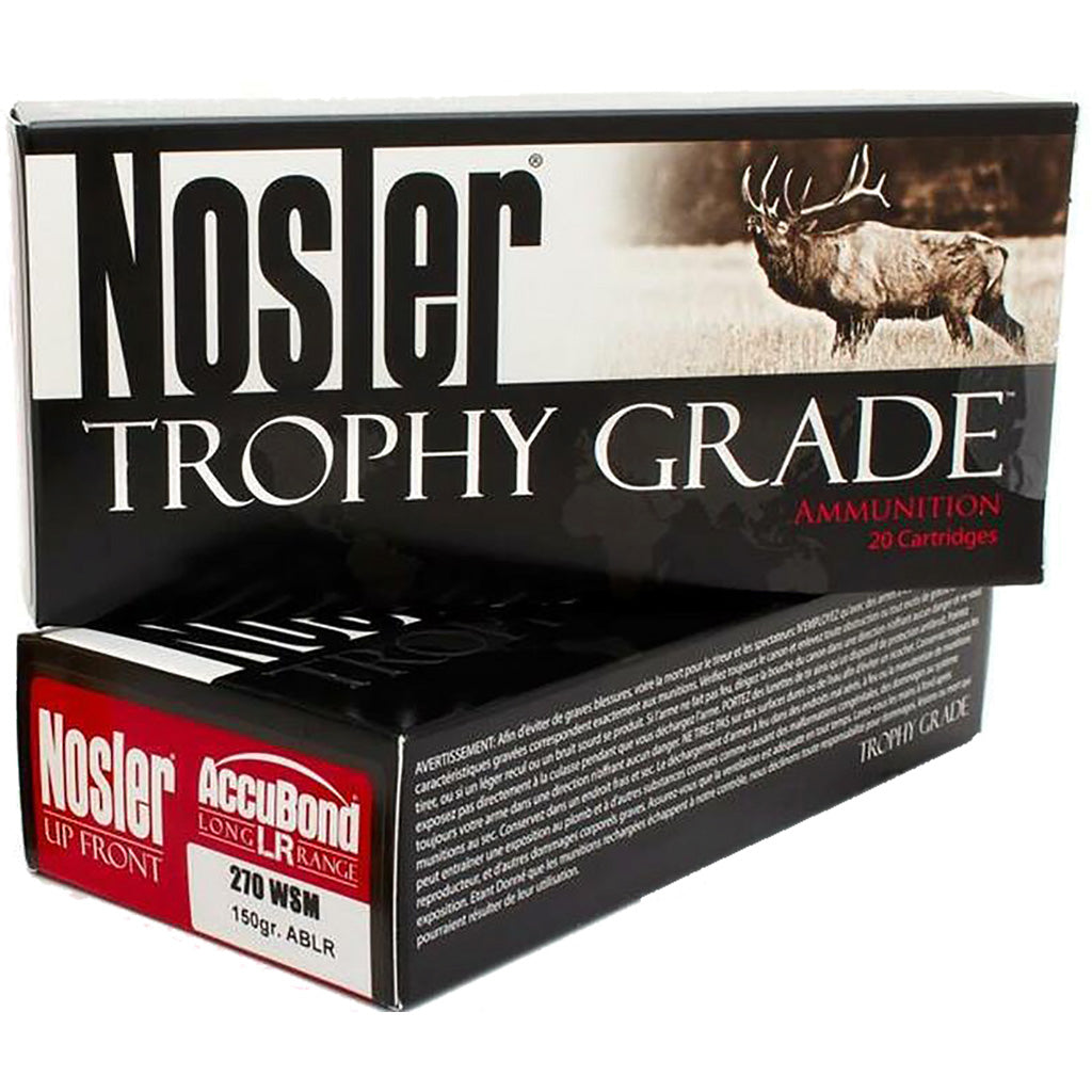 Nosler 60114 Trophy Grade Nosler Spitzer AccuBond Long Range 150 Grain .270 WSM 3050 fps