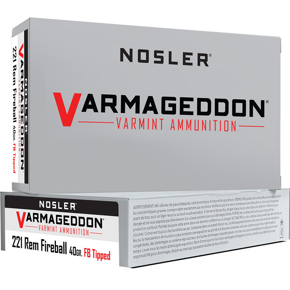 Nosler 65125 Varmageddon Flat Base Tipped 40 Grain .221 Remington Fireball 3100 fps