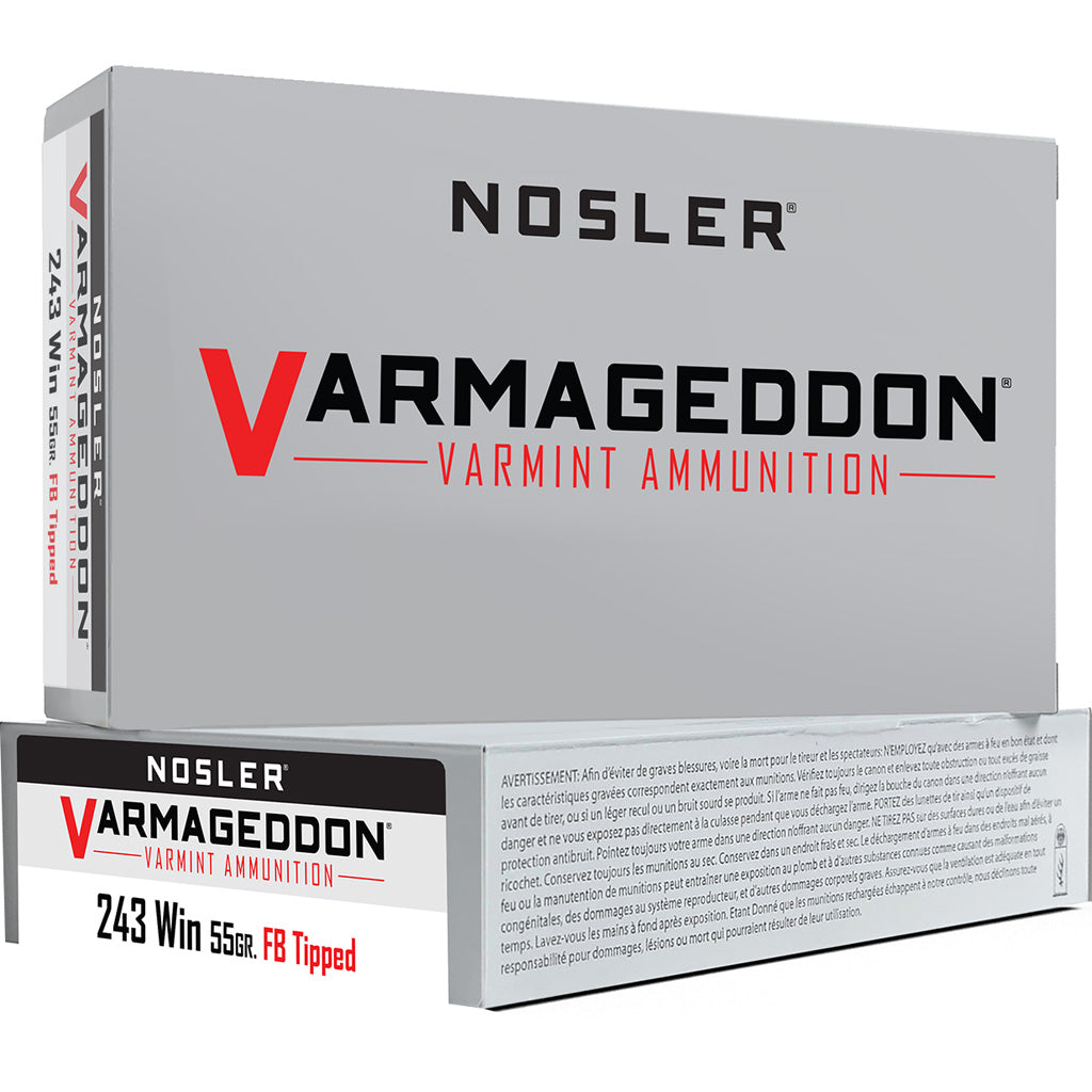 Nosler 65165 Varmageddon Flat Base Tipped 55 Grain .243 Winchester 3800 fps