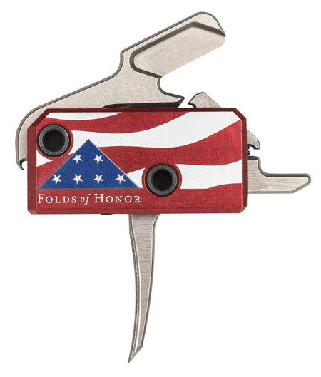 Rise Armament, Patriot Trigger, Red, Includes Challenge Coin and Anti-walk Pins, Folds Of Honor Edition