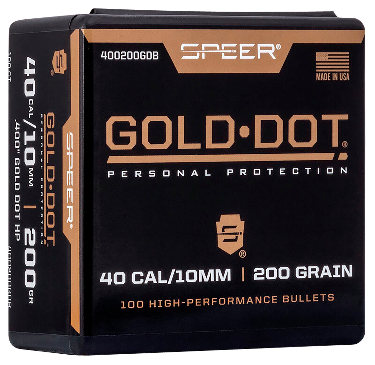 Speer 400200DGB Gold Dot 10mmAuto 200gr Hollow Point 100 Per Box/5 Case