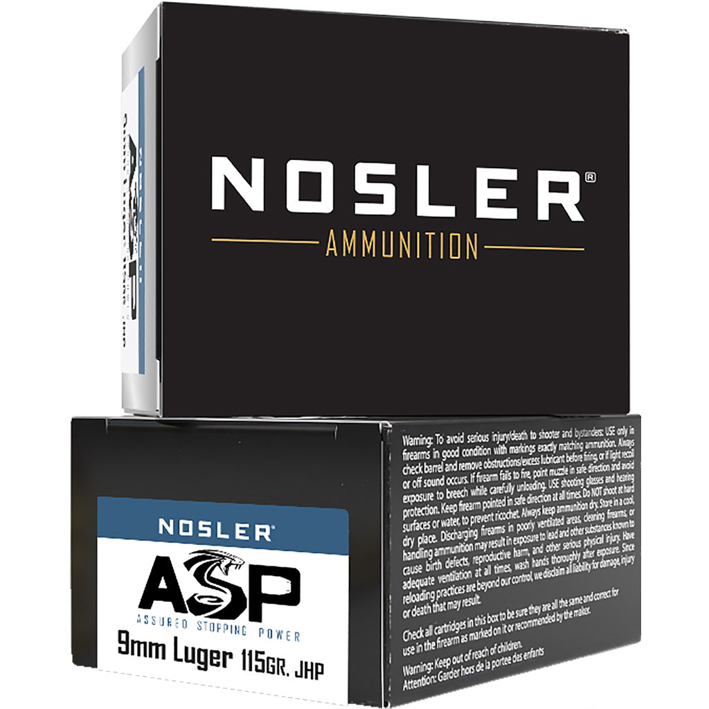 Nosler 51285 Assured Stopping Power Jacketed Hollow Point 115 Grain 9mm Luger/Parabellum 1170 fps