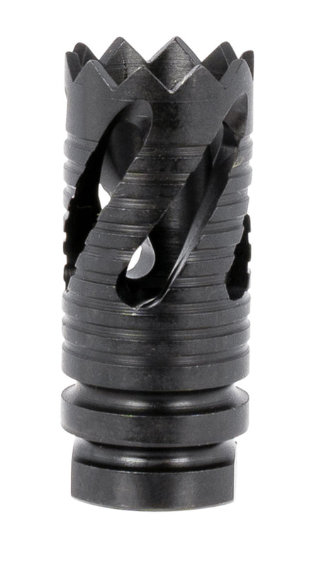 TacFire MZ10219MM Thread Crown Muzzle Brake Black Oxide Steel with 1/2"-36 tpi Threads, 2.05" OAL & 0.87" Diameter for 9mm Luger AR-Platform