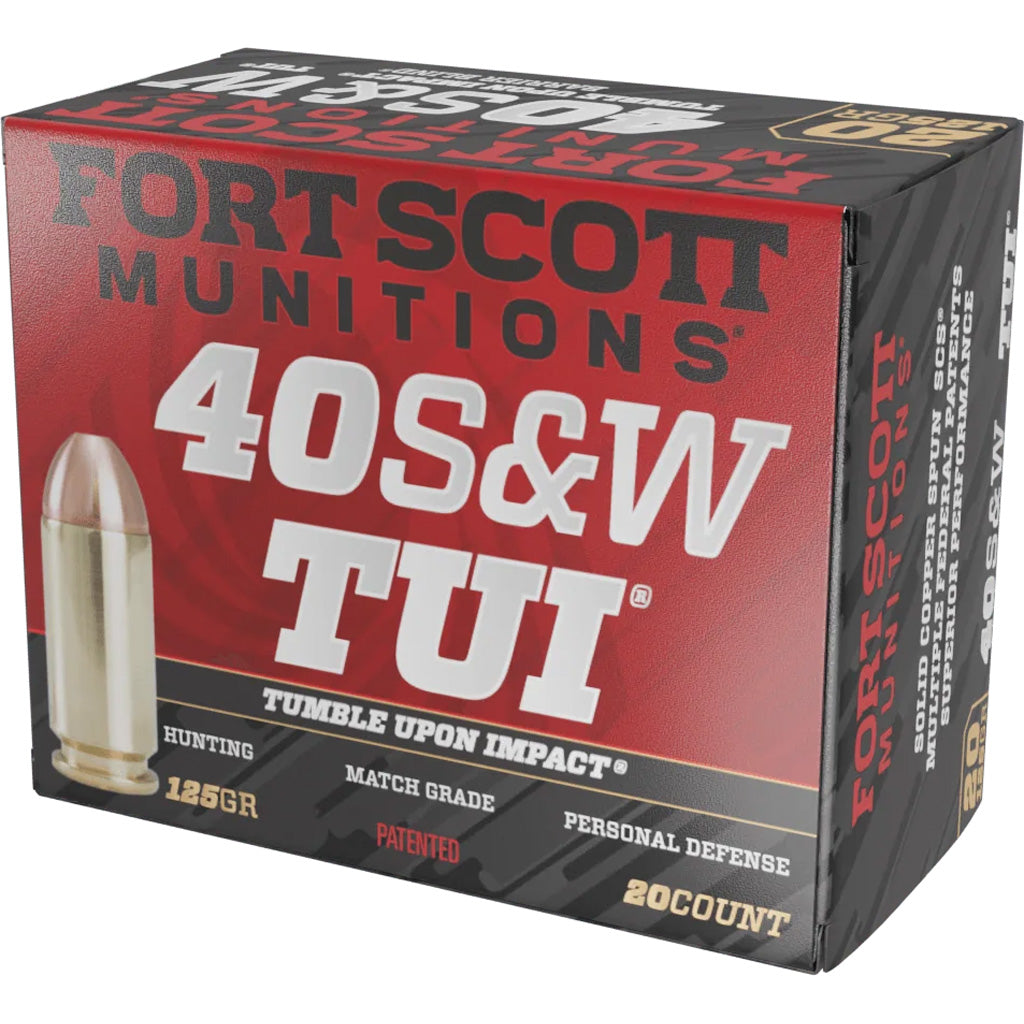 Fort Scott Munitions 400125SCV Tumble Upon Impact (TUI) Solid Copper Spun 125 Grain .40 S&W
