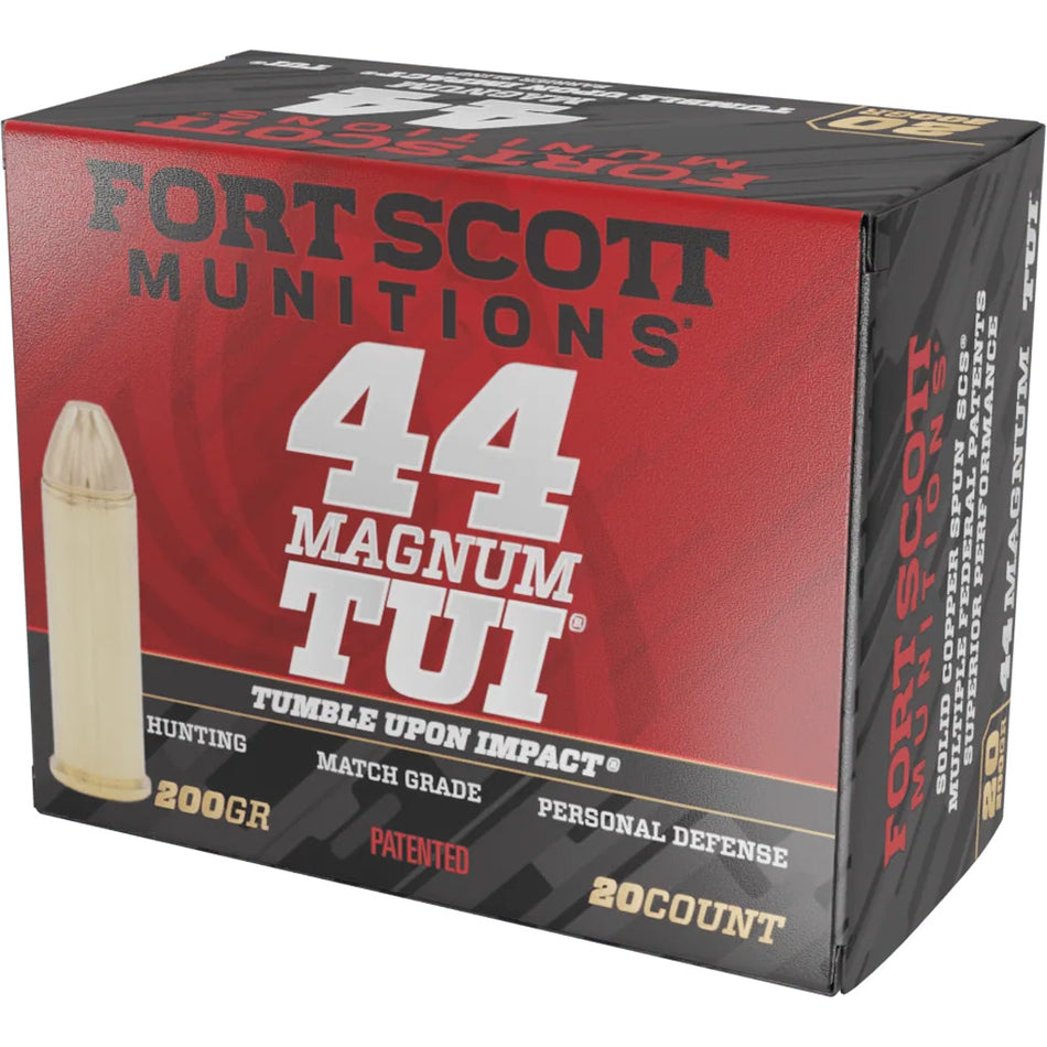 Fort Scott Munitions 44MAG200SCV1 Tumble Upon Impact (TUI) Solid Copper Spun 200 Grain .44 Magnum 1697 fps