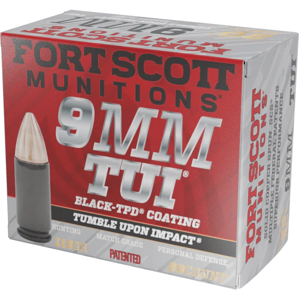Fort Scott Munitions 9MM115SCVTPD Tumble Upon Impact (TUI) Solid Copper Spun 115 Grain 9mm Luger/Parabellum 1140 fps