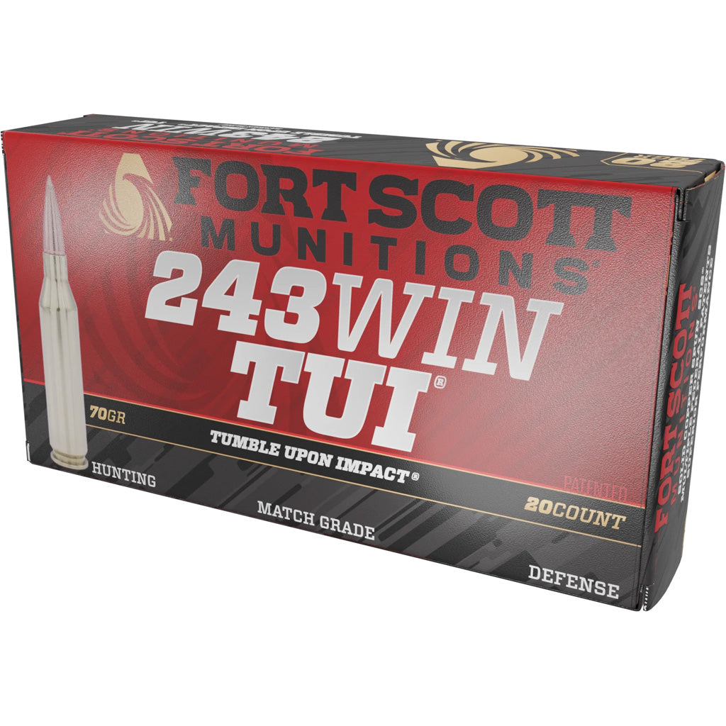 Fort Scott Munitions 243070SCV Tumble Upon Impact (TUI) Solid Copper Spun 70 Grain .243 Winchester 3590 fps