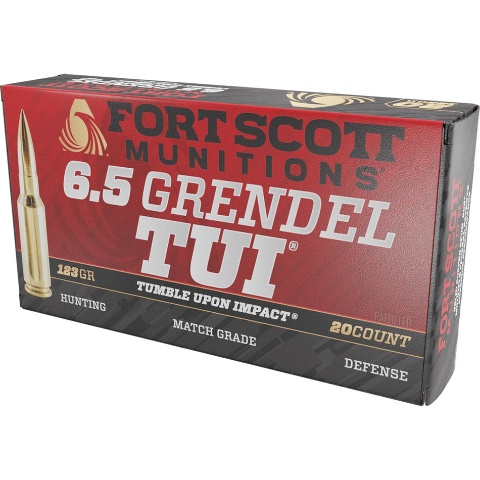 Fort Scott Munitions 6.5GR123SCV2 Tumble Upon Impact (TUI) Solid Copper Spun 123 Grain 6.5mm Grendel 2538 fps